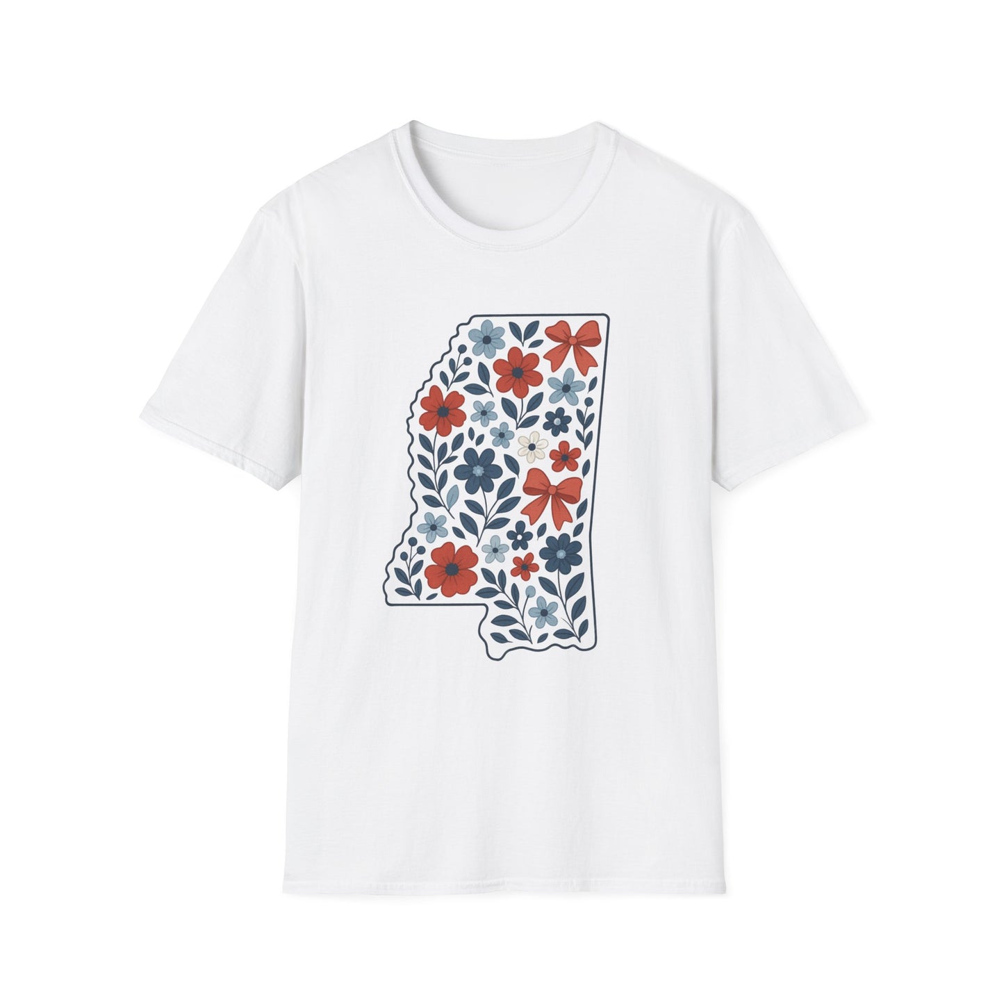 Mississippi Floral Unisex T-Shirt, Casual Tee, Gift for Her, Summer Apparel, Nature Lover Shirt, State Pride Clothing