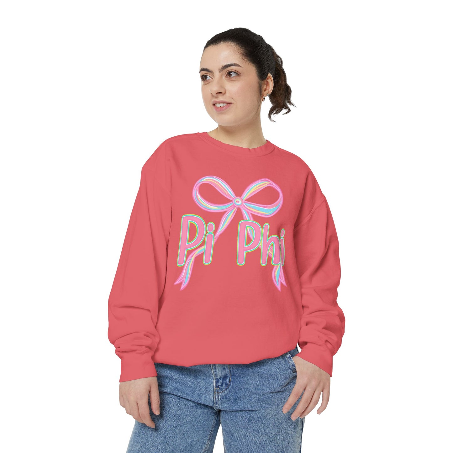 PiPhi Bow Unisex Sweatshirt, Cute Sorority Apparel, Comfortable Sweatshirt, Gift for Sorority Sisters, Soft Fashion Essentials