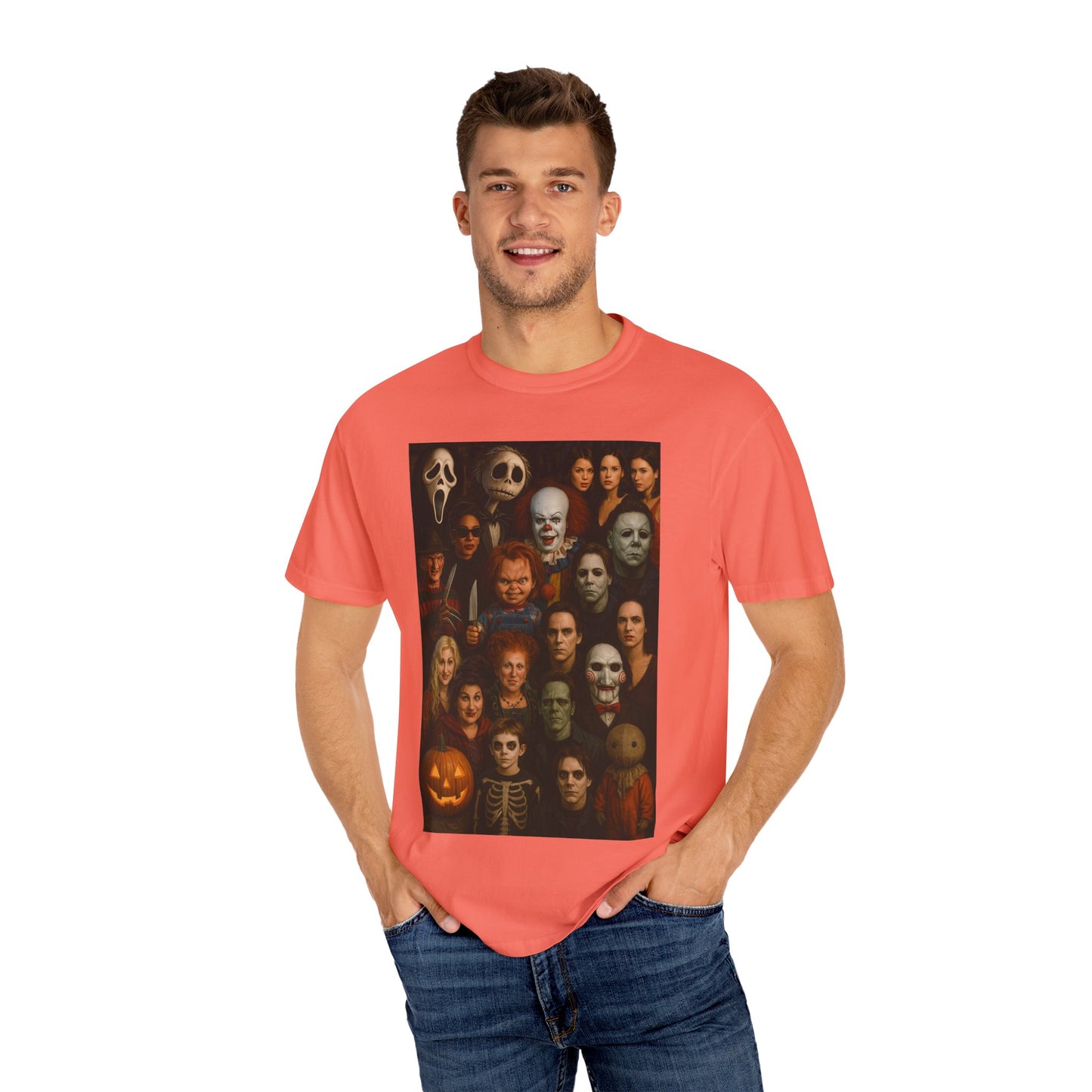 Spooky Halloween T-Shirt | Unisex Garment-Dyed Tee Featuring Iconic Horror Movie Characters, Perfect for Halloween Parties, Horror [...]