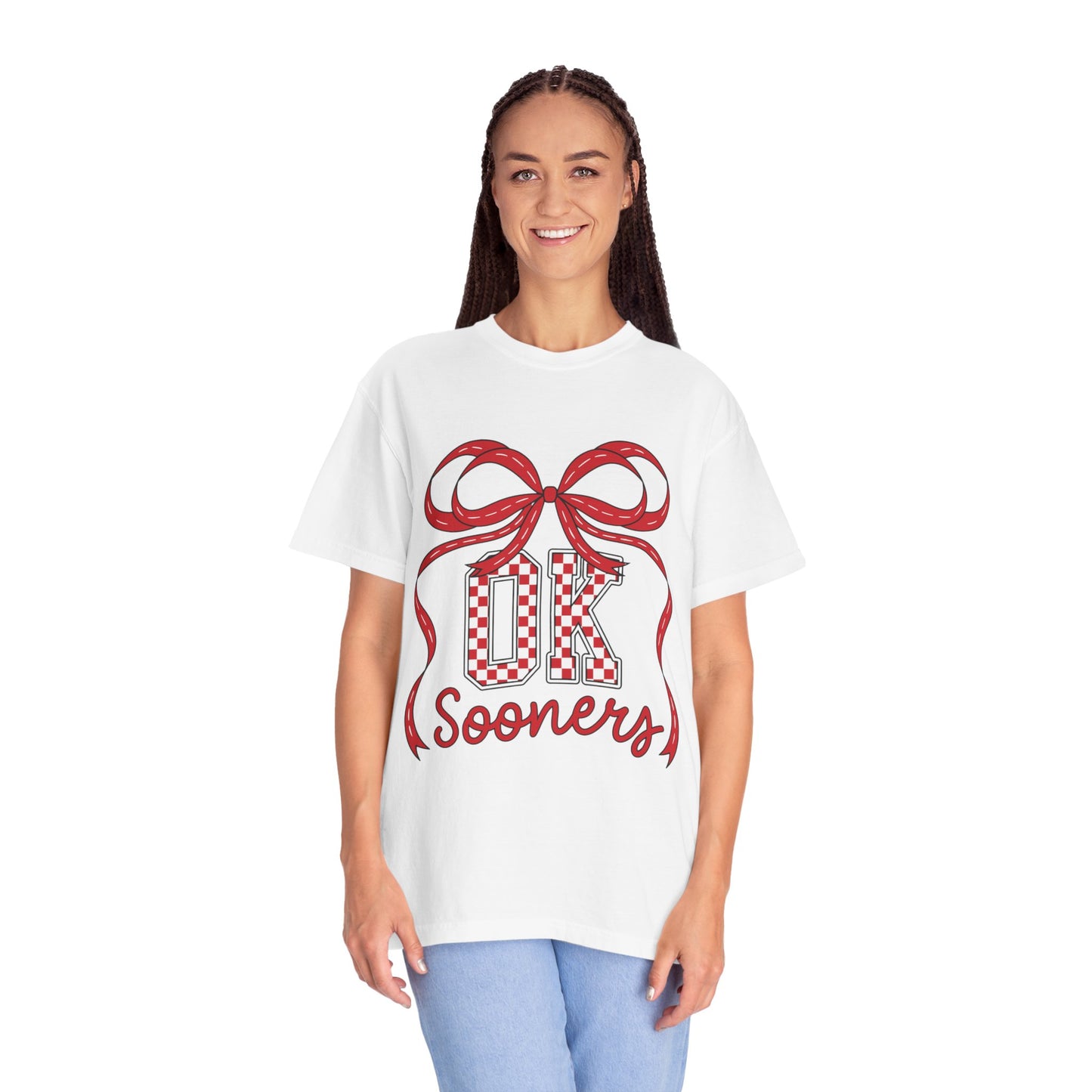 SOON Checkered Cheerful Bow Graphic T-shirt