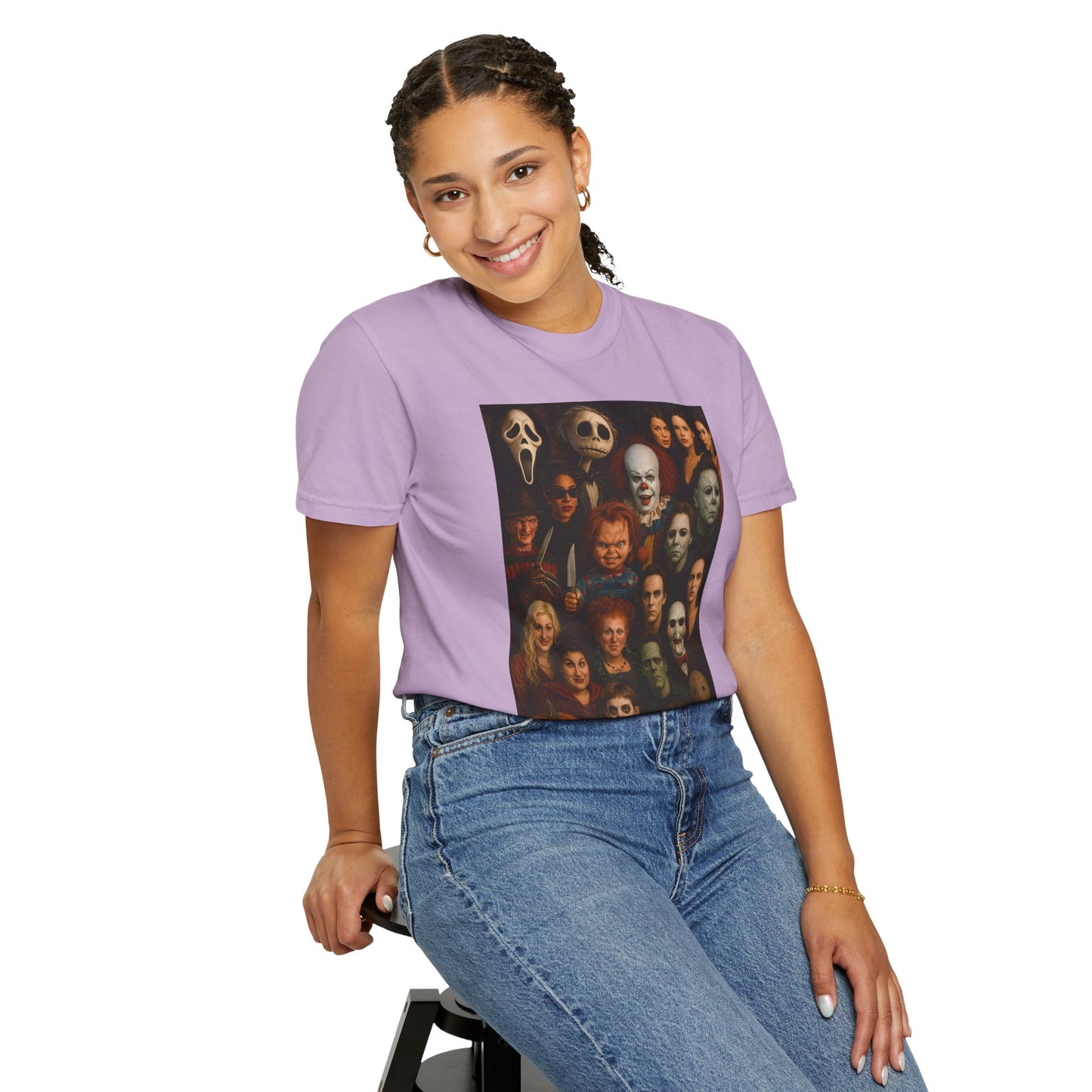 Spooky Halloween T-Shirt | Unisex Garment-Dyed Tee Featuring Iconic Horror Movie Characters, Perfect for Halloween Parties, Horror [...]