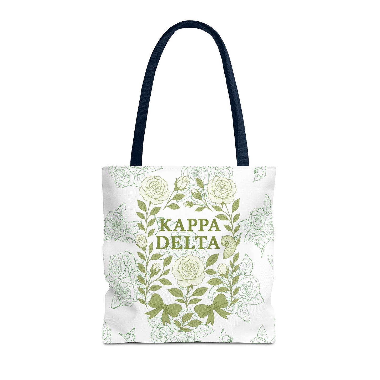 Elegant Kappa Delta Tote Bag, Floral AOP Design, Sorority Bag, Gift for Sisters, Eco-Friendly Shopping Bag