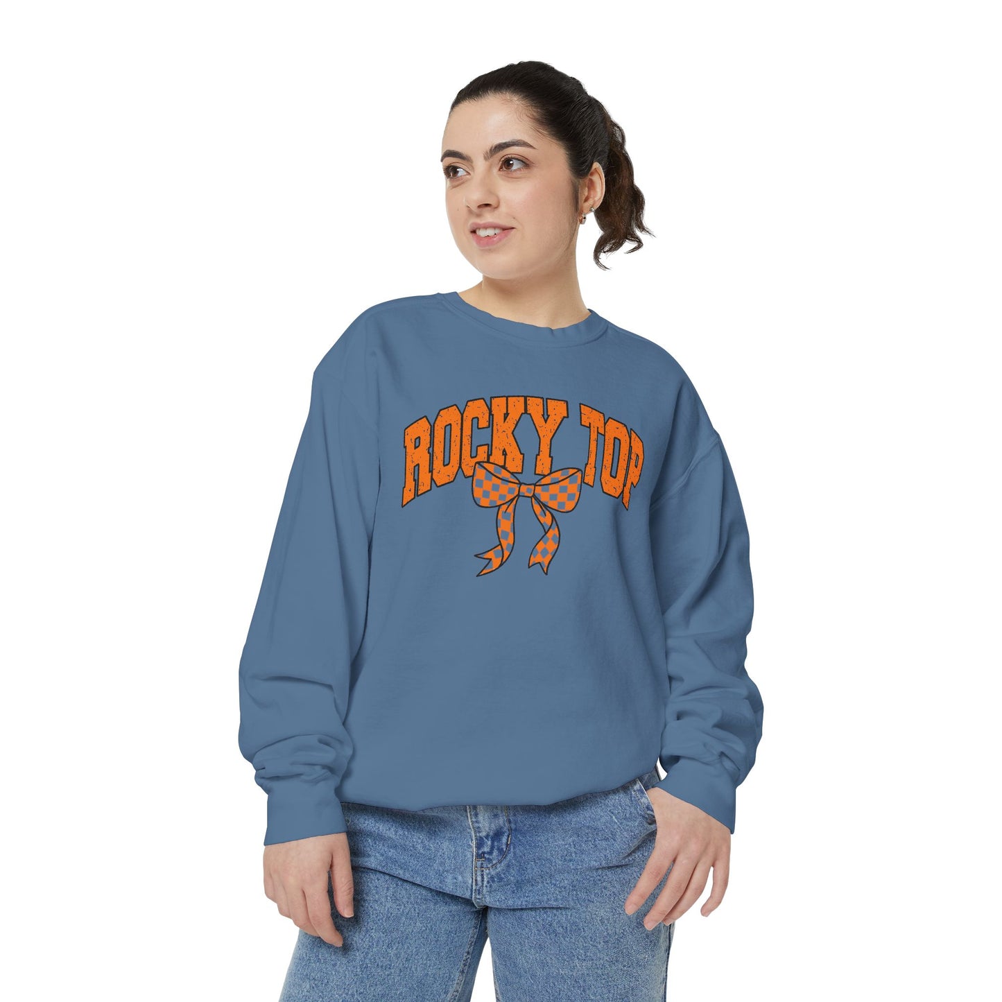 Rocky Top Bow Sweatshirt — Tennessee Checkerboard Vintage Crewneck
