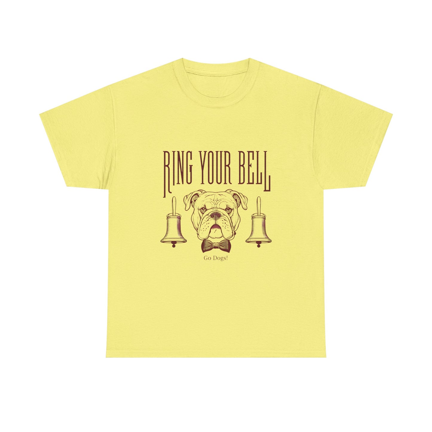 Dog Lover's Unisex Heavy Cotton Tee | 'Ring Your Bell' Shirt, Bulldog Tee, Pet Owner Gift, Funny Dog Apparel, Casual Wear