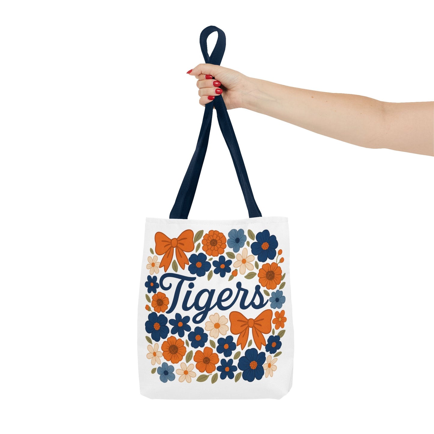 Floral Tiger Tote Bag, Cute Shopping Bag, Reusable Grocery Tote, Gift for Students, Eco-friendly Handbag, Graduation Gift, Alumni Gift