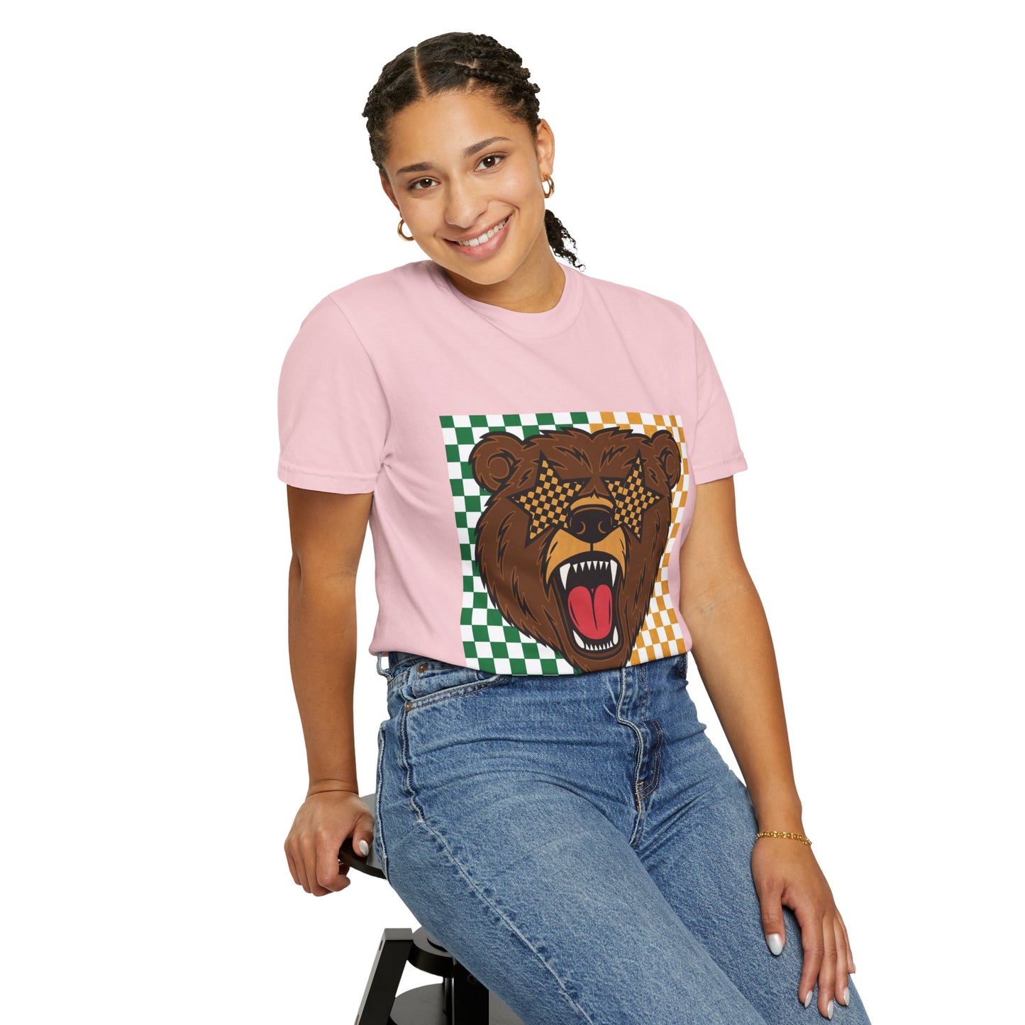 Checkered BU Bear Unisex T-shirt