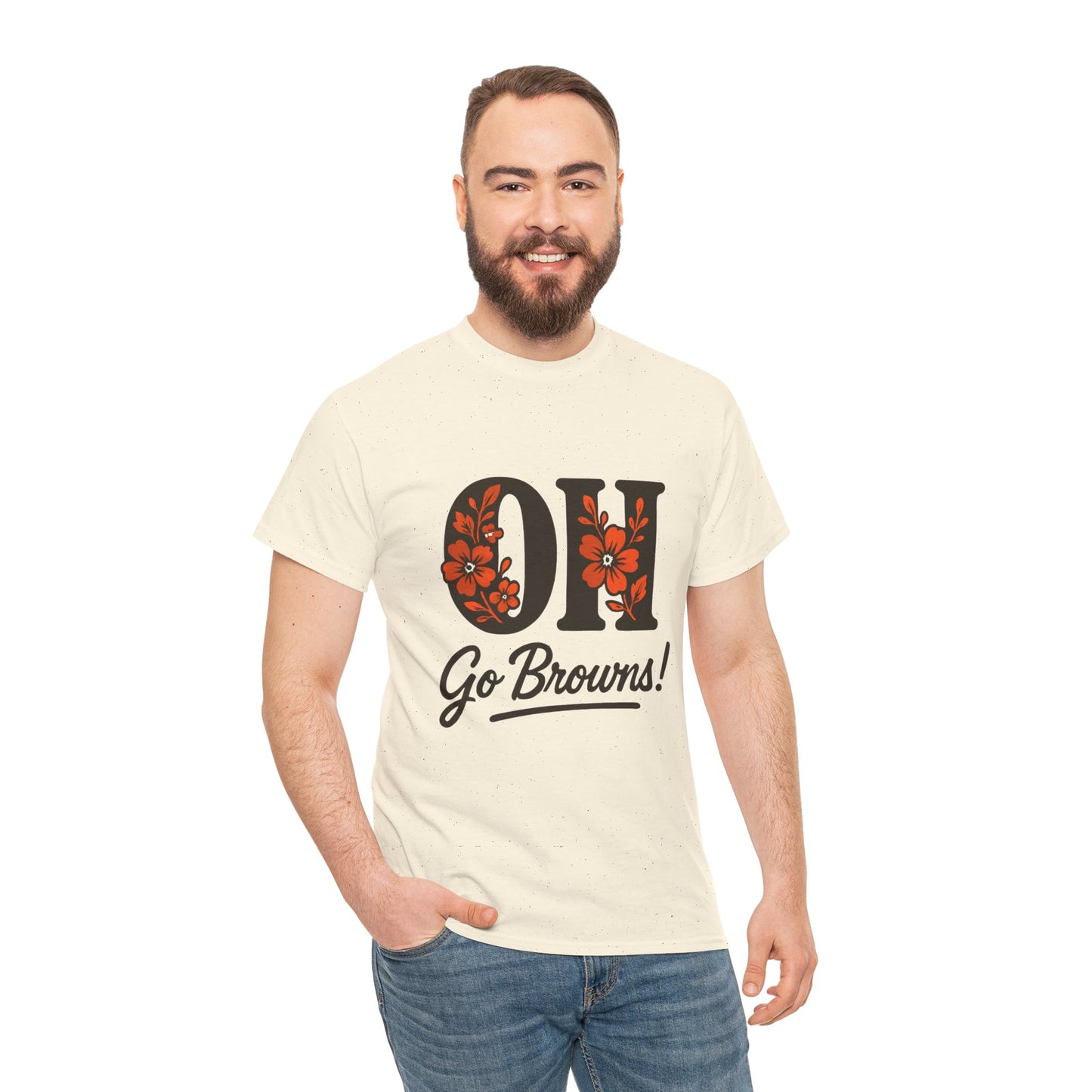 OH Go Browns Floral Unisex Tee, Fan Apparel, Game Day Shirt, Casual Wear, Gift for Sports Lovers