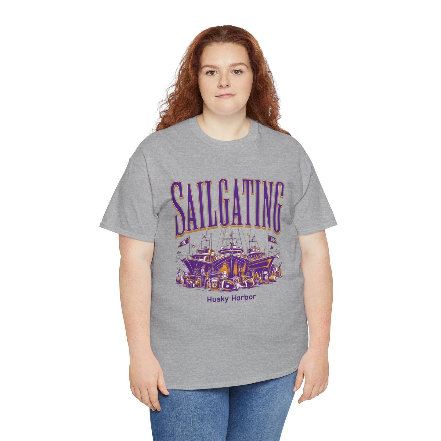 Sailgating Tee - Washington Huskies Unisex Heavy Cotton Shirt
