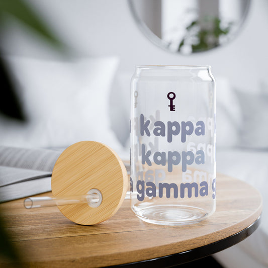 KKG Sipper Glass, Sisterhood Gift, 16oz, Bid Day Gift, Greek Life, Sorority Style