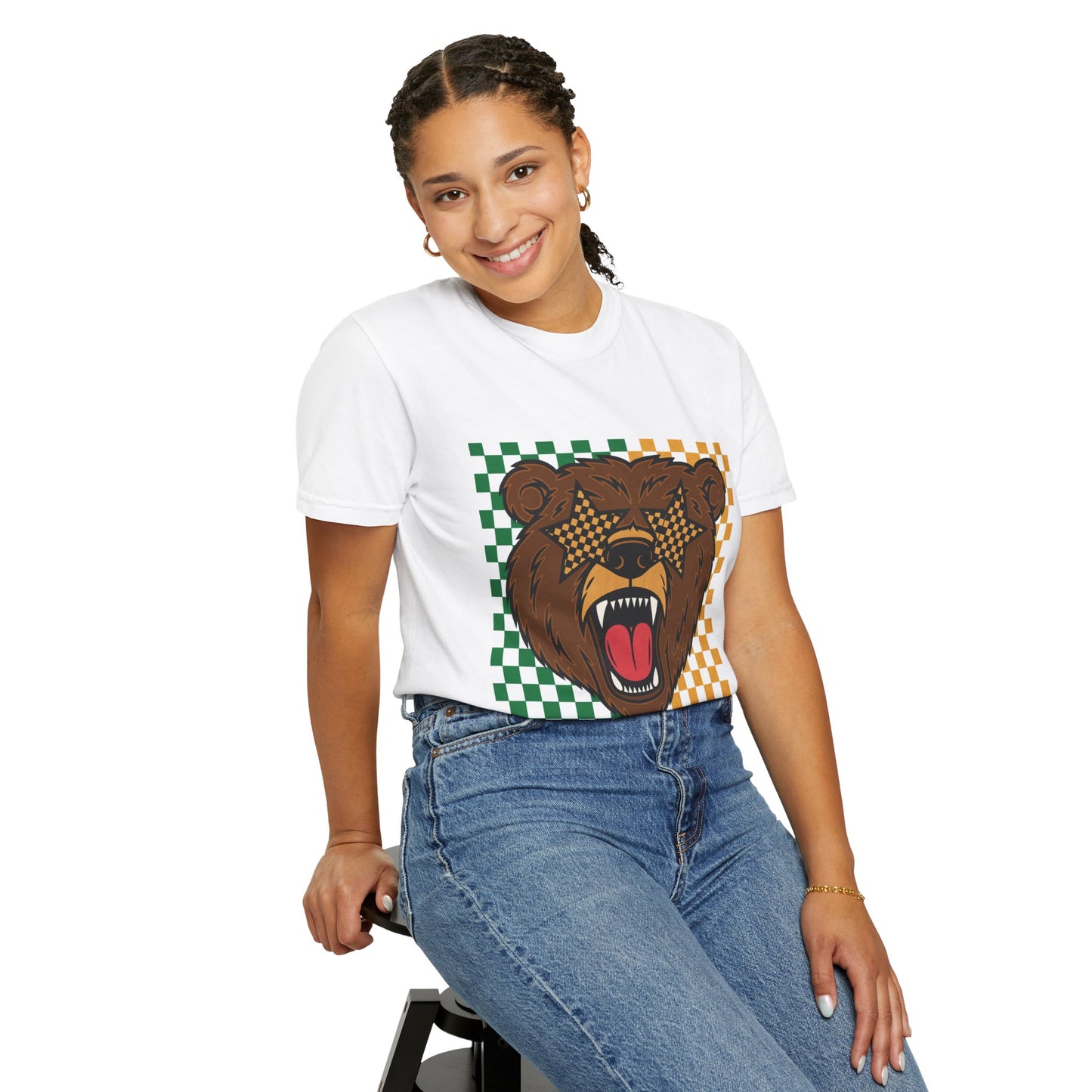 Checkered BU Bear Unisex T-shirt