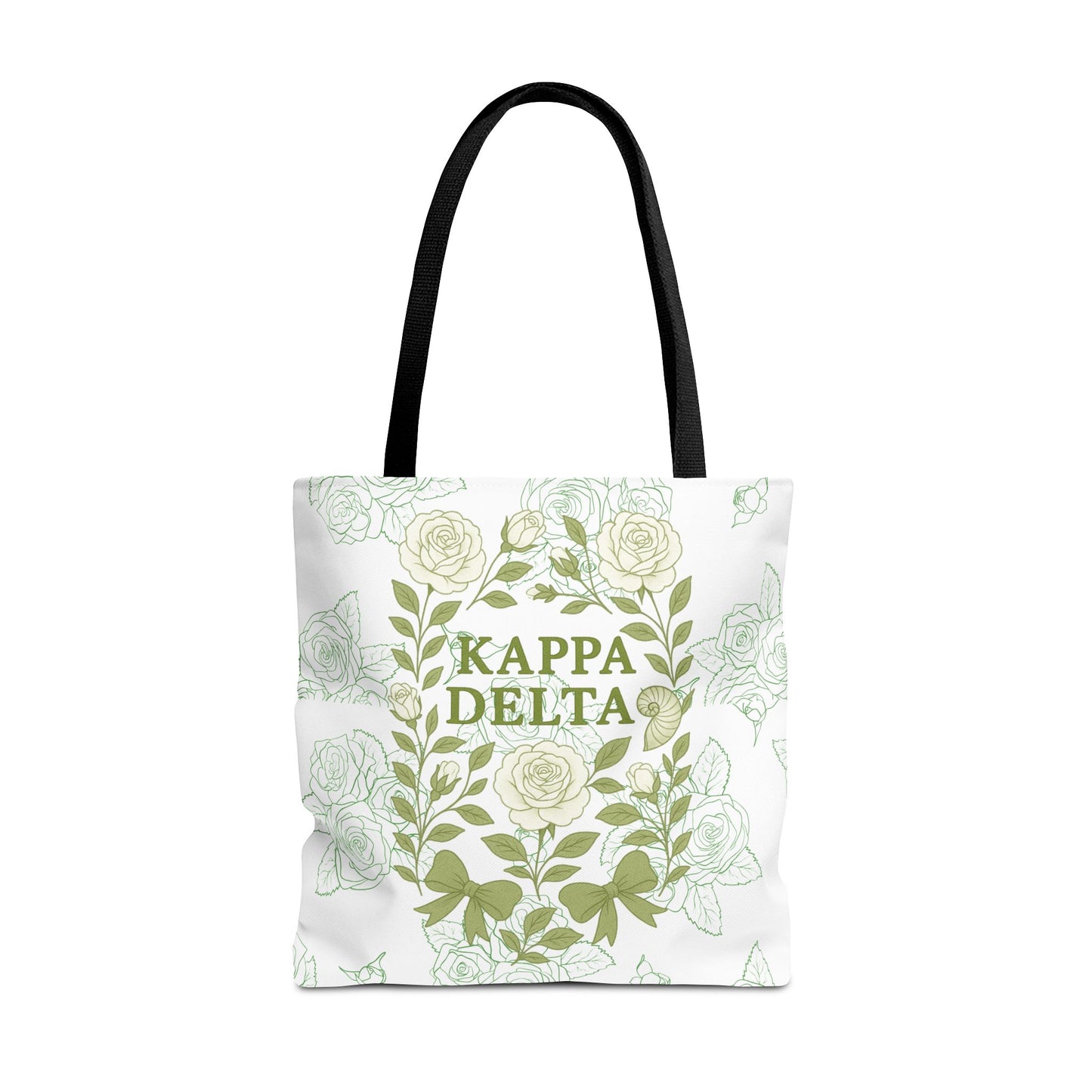 Elegant Kappa Delta Tote Bag, Floral AOP Design, Sorority Bag, Gift for Sisters, Eco-Friendly Shopping Bag