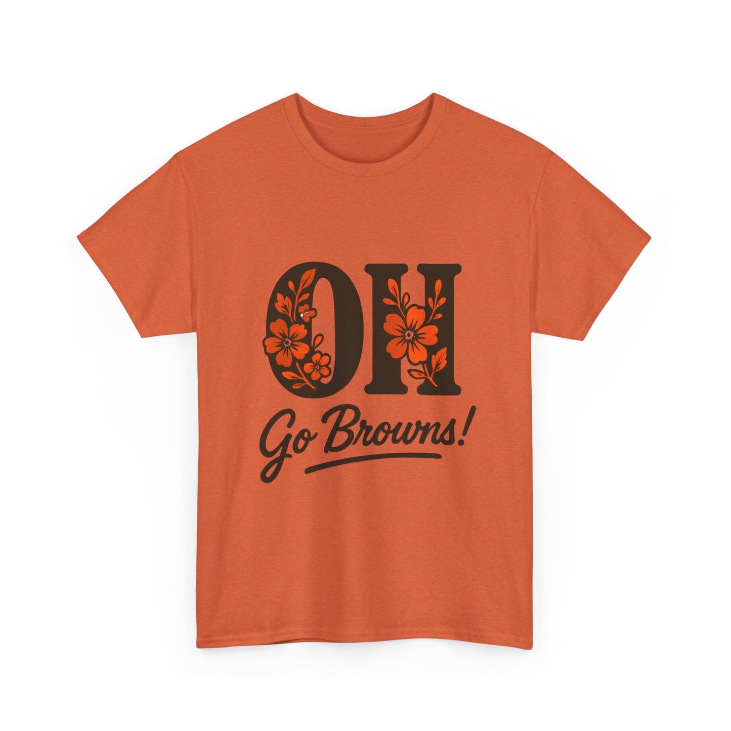 OH Go Browns Floral Unisex Tee, Fan Apparel, Game Day Shirt, Casual Wear, Gift for Sports Lovers