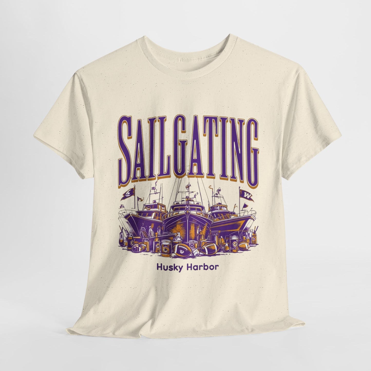 Sailgating Tee - Washington Huskies Unisex Heavy Cotton Shirt