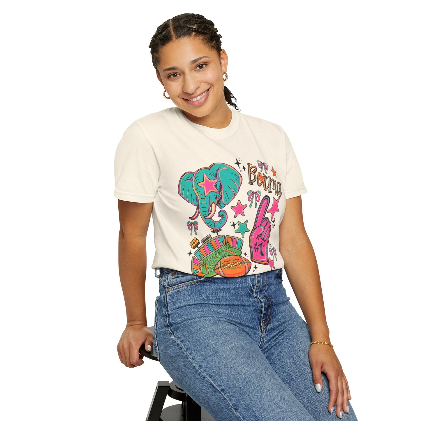Preppy Neon Elephant Fan T-Shirt