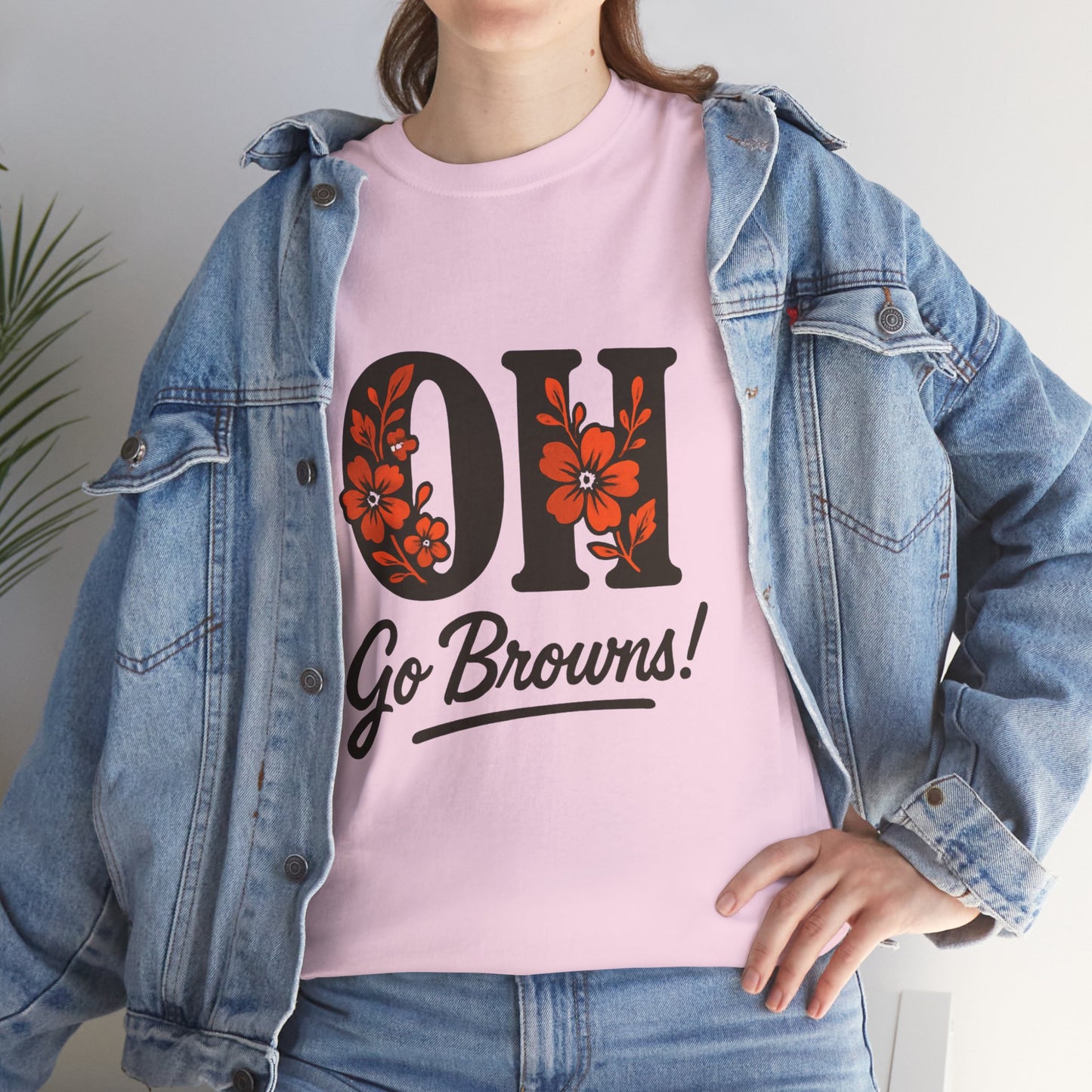 OH Go Browns Floral Unisex Tee, Fan Apparel, Game Day Shirt, Casual Wear, Gift for Sports Lovers