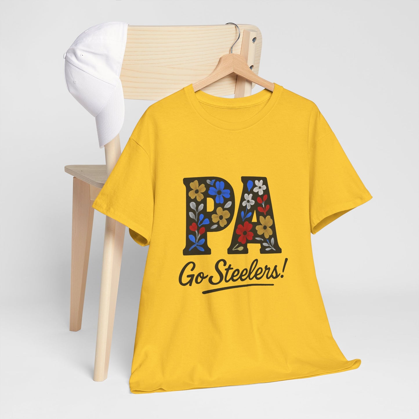Sports Fan Tee - Floral PA Go Steelers Unisex Heavy Cotton Tee