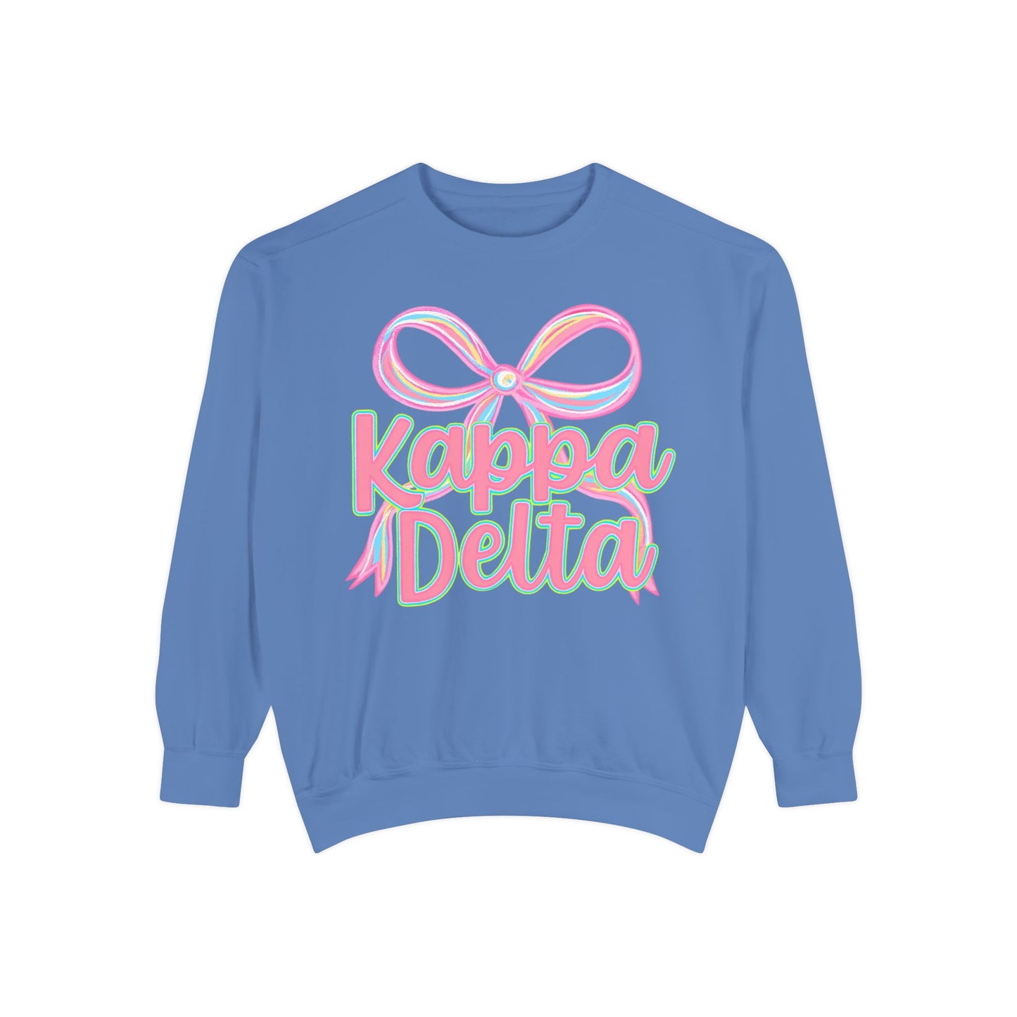 KD Comfort Colors Garment-Dyed Sweatshirt, Sorority Apparel, Cozy Gift, College Sweatshirt, Valentine's Day Gift, Customizable Sweater