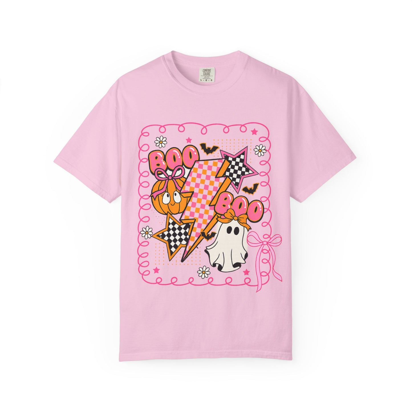 Retro Design Orange & Pink Unisex Halloween T-Shirt