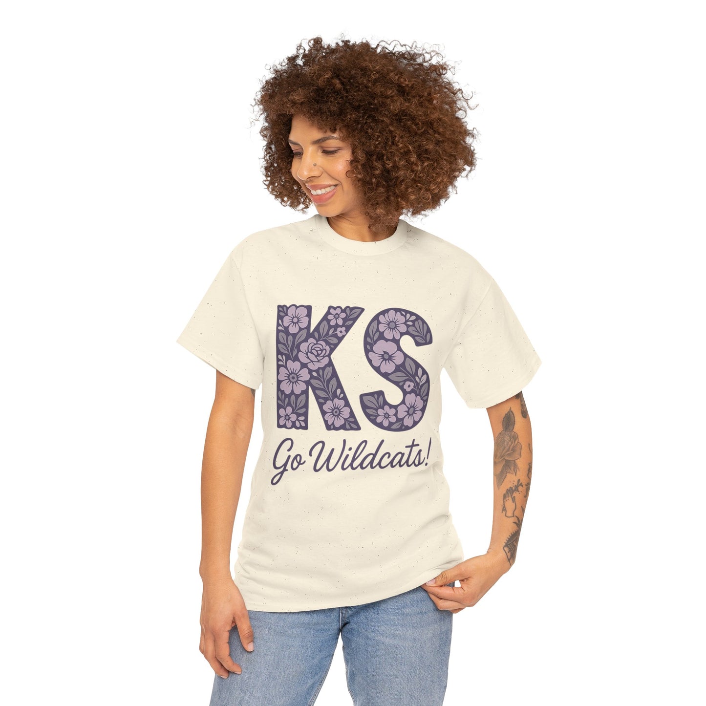 KS Floral Team Spirit Tee: Celebrate Kansas State Wildcats in Style, Perfect for Sports Events, Gifts, & Casual Wear