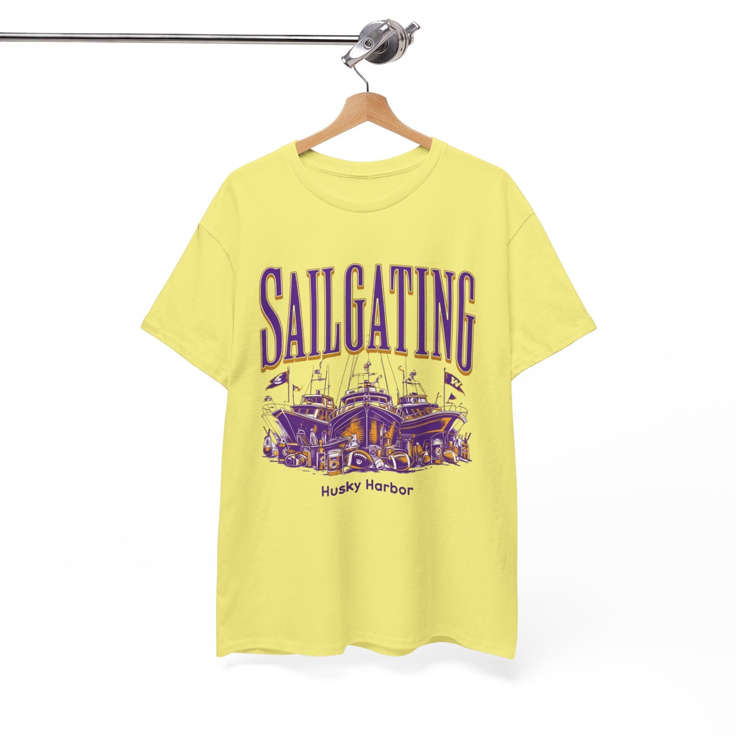 Sailgating Tee - Washington Huskies Unisex Heavy Cotton Shirt