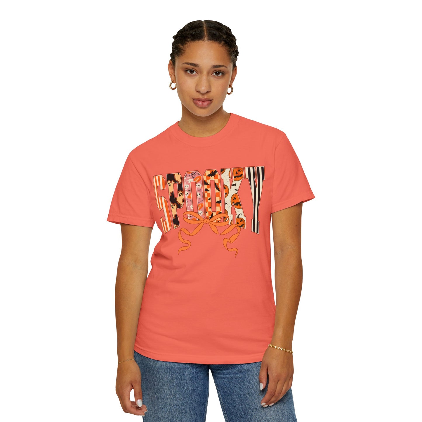 SPOOKY Bow Unisex Garment-Dyed T-shirt