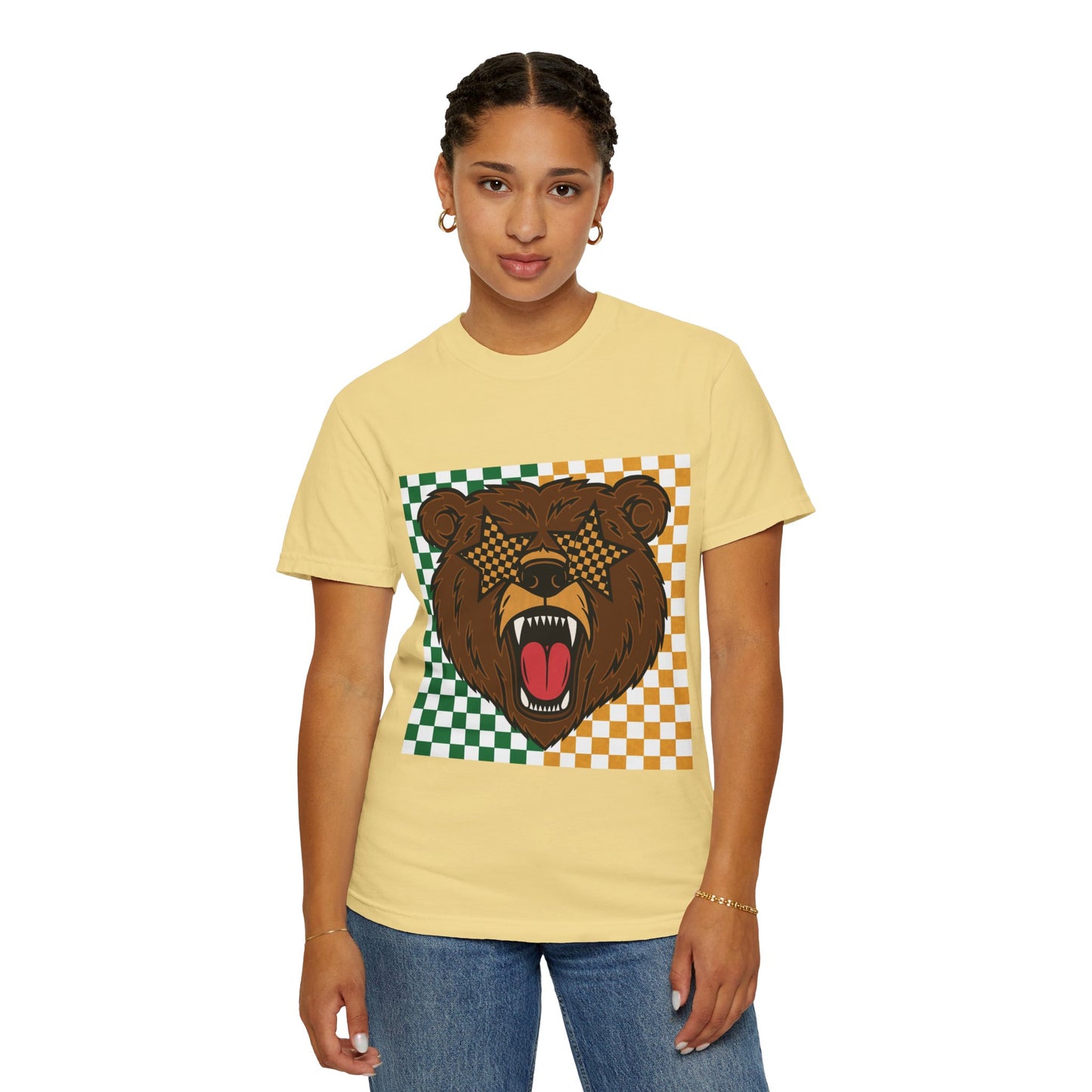 Checkered BU Bear Unisex T-shirt