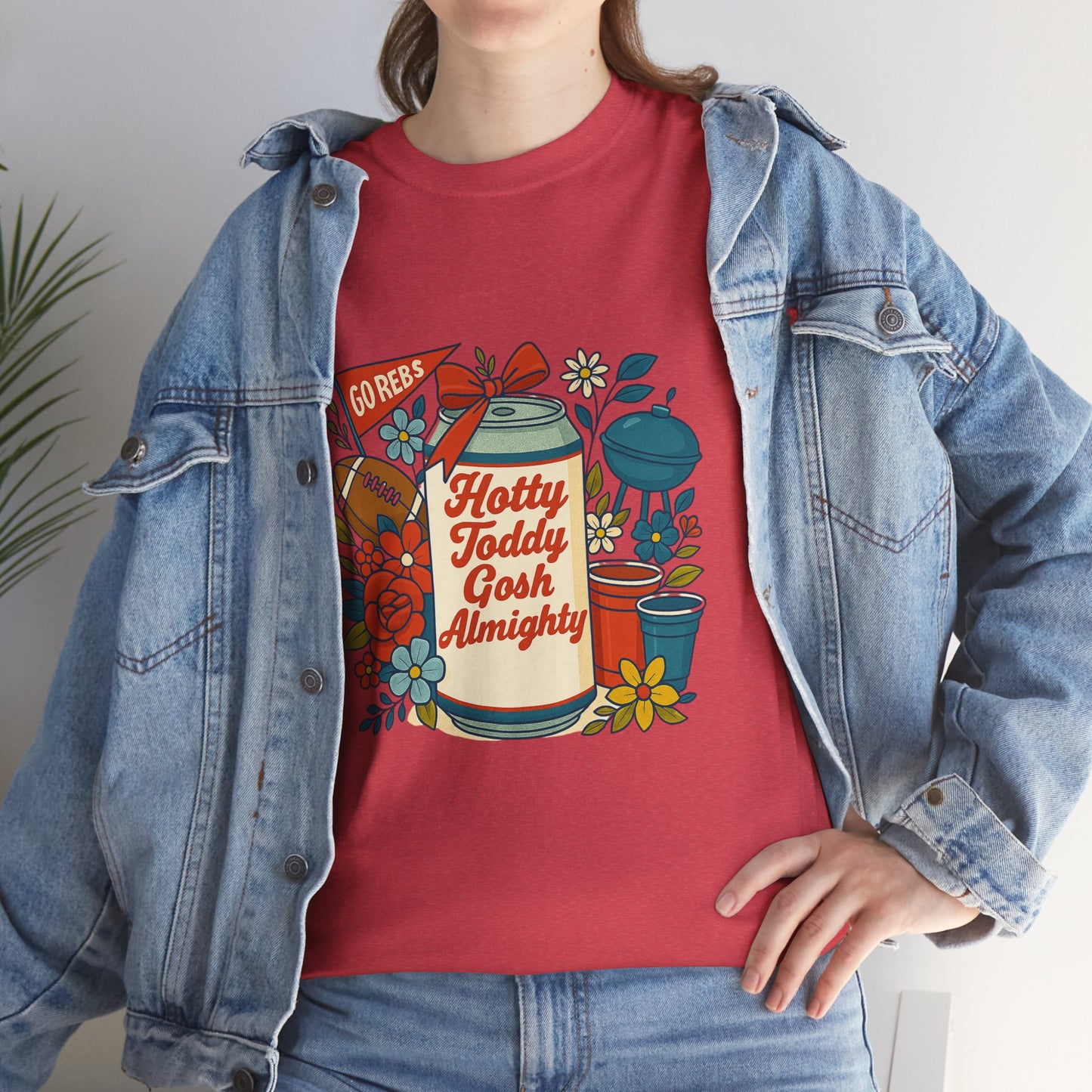 Hotty Toddy Heavy Cotton Tee - Unisex Graphic T-Shirt, Casual Wear, College Apparel, Gift for Students, Spring Break Fashion