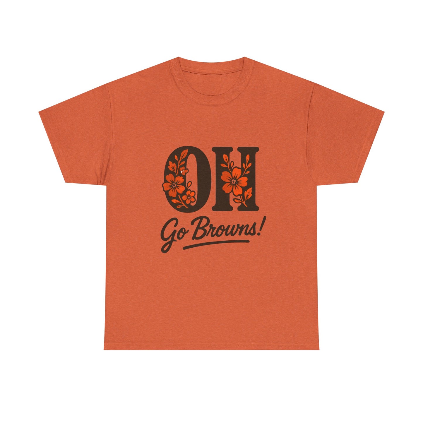 OH Go Browns Floral Unisex Tee, Fan Apparel, Game Day Shirt, Casual Wear, Gift for Sports Lovers