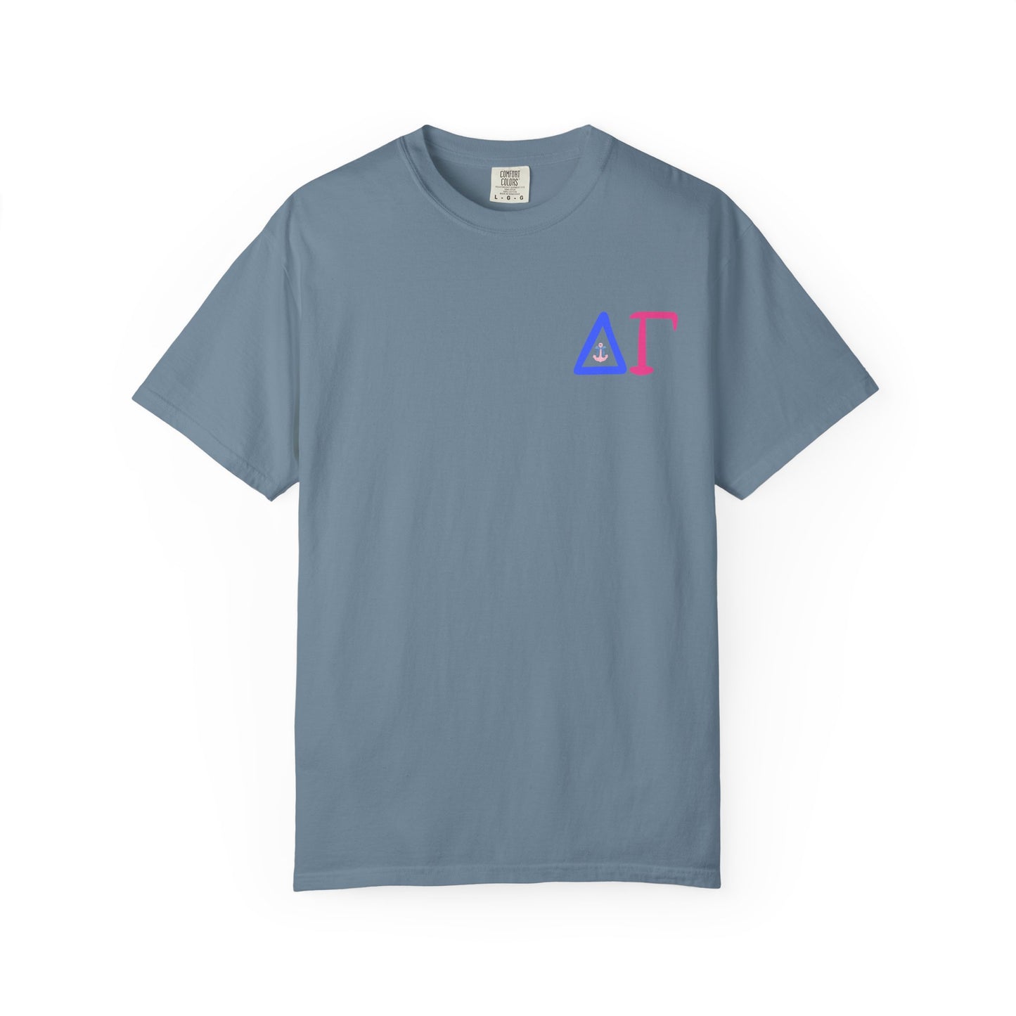 Delta Gamma Unisex Garment-Dyed T-Shirt, Sorority Pride Shirt, Nautical Design Tee, Perfect for Recruitment and Celebrations, Gift Idea