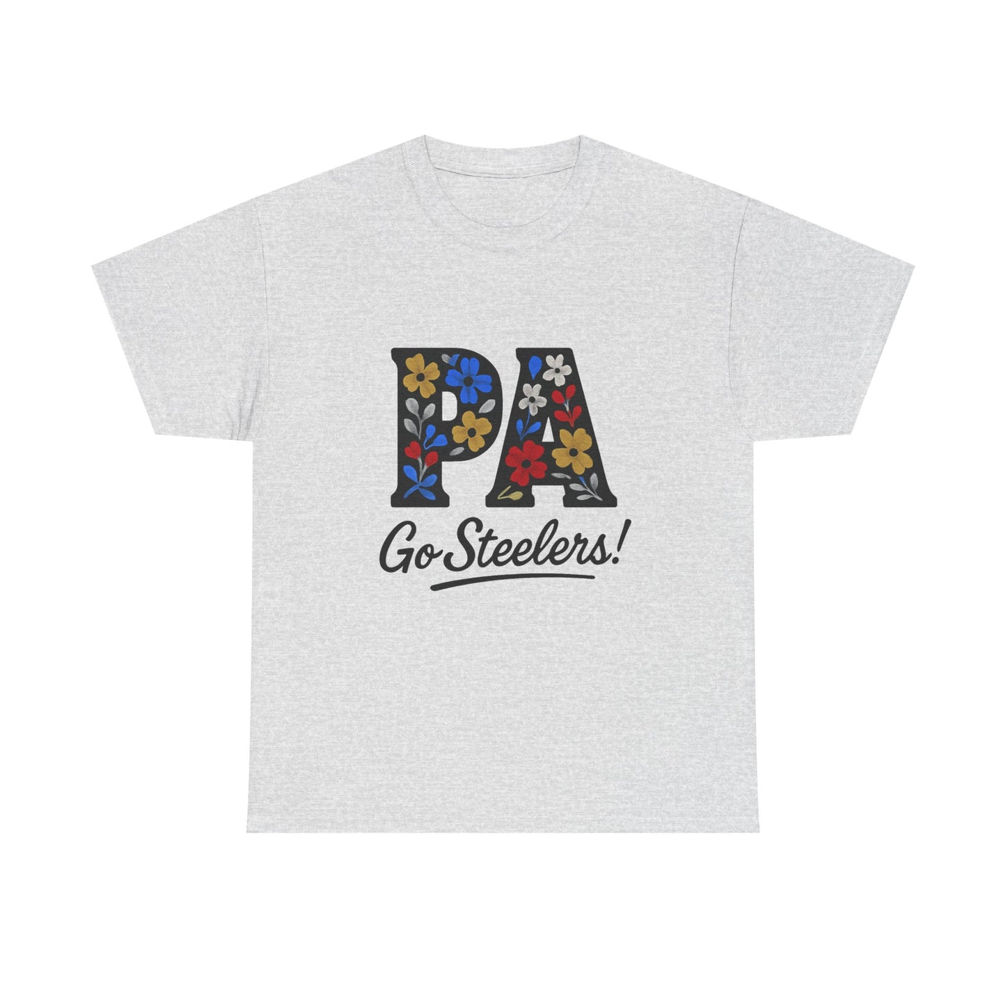 Sports Fan Tee - Floral PA Go Steelers Unisex Heavy Cotton Tee