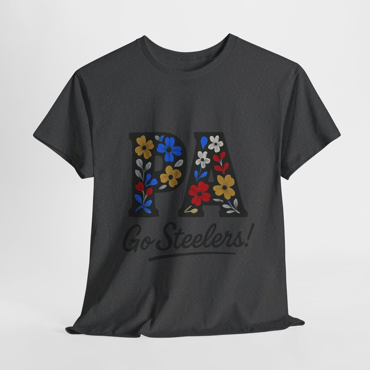 Sports Fan Tee - Floral PA Go Steelers Unisex Heavy Cotton Tee