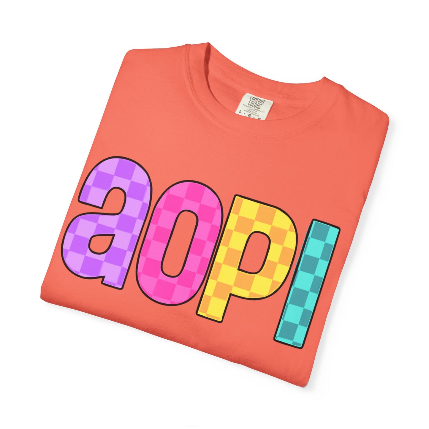 Colorful Graphic Tee - Trendy Unisex Garment-Dyed T-shirt for Casual Summer Wear and AOPI Spirit Gift