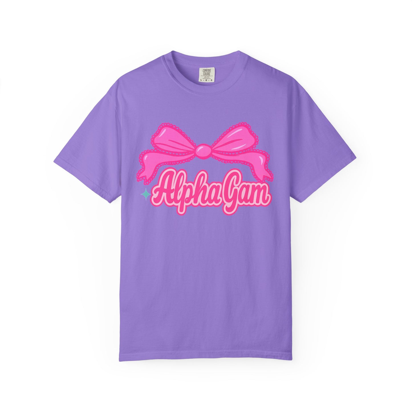 AlphaGam Bow T-Shirt | Unisex Garment-Dyed Tee for Sorority Sisters, College Apparel, Gifts for Greek Life, Casual Outfit, Sorority [...]