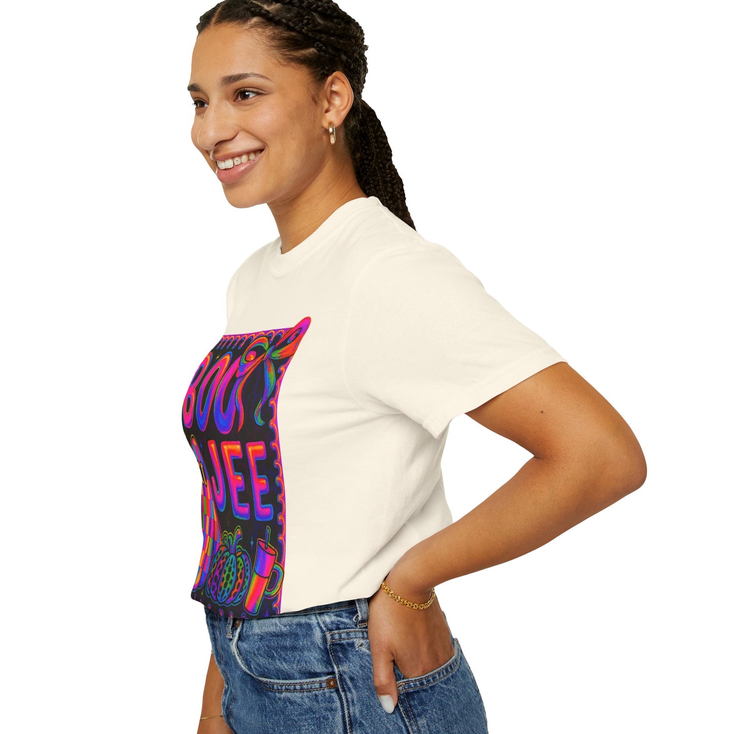 BOOJee Retro Comfort Colors, Garment-Dyed T-shirt, Colorful Graphic Tee, Unisex Streetwear, Fun Gift, Festival Fashion, Vegan Style