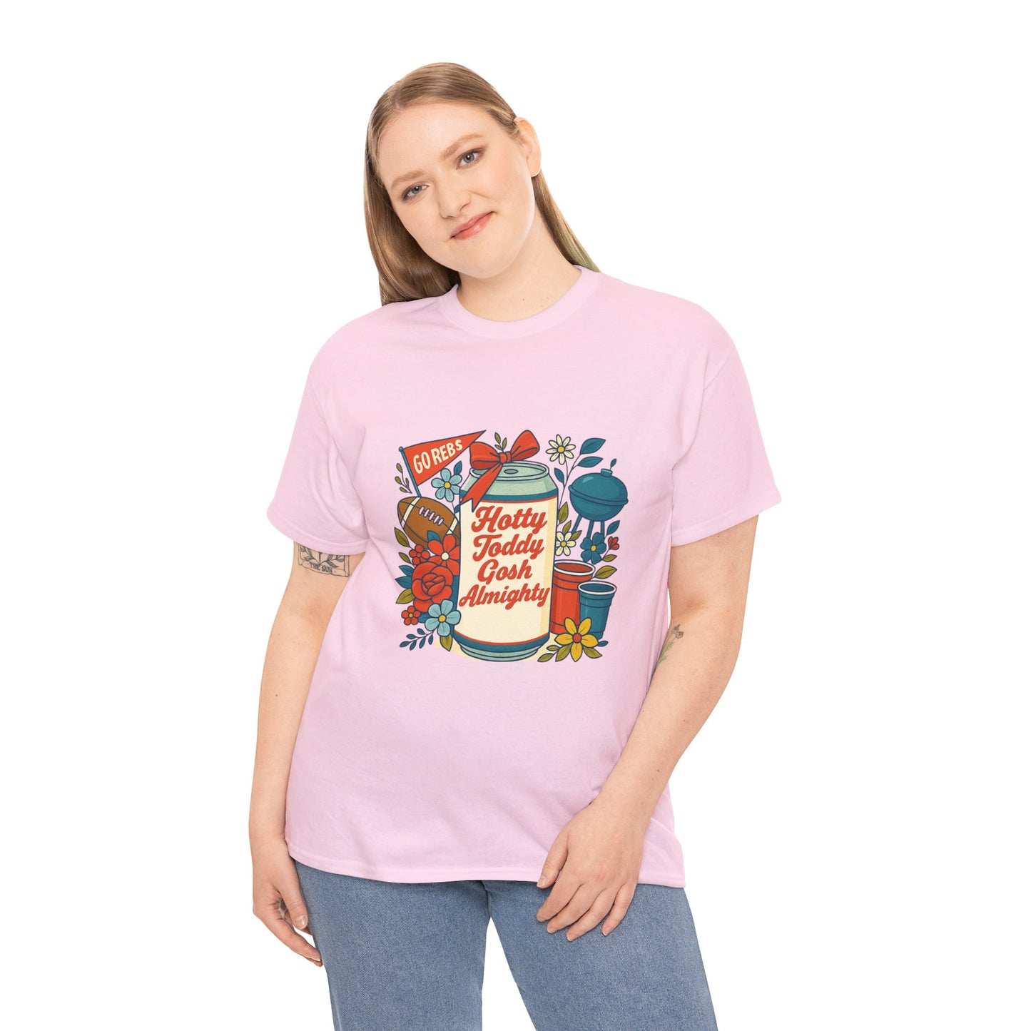 Hotty Toddy Heavy Cotton Tee - Unisex Graphic T-Shirt, Casual Wear, College Apparel, Gift for Students, Spring Break Fashion