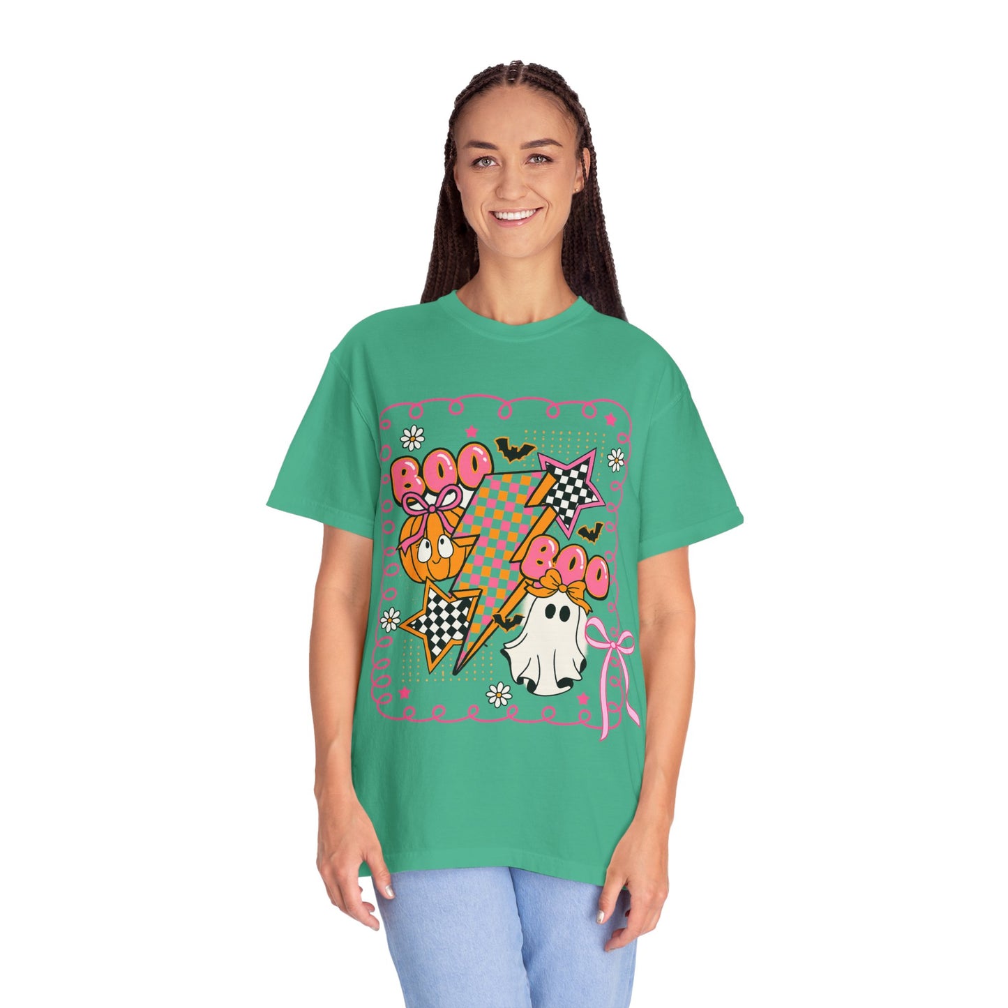 Retro Design Orange & Pink Unisex Halloween T-Shirt