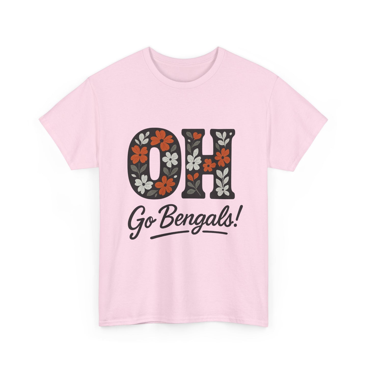Bengals Floral Tee - Unisex Heavy Cotton