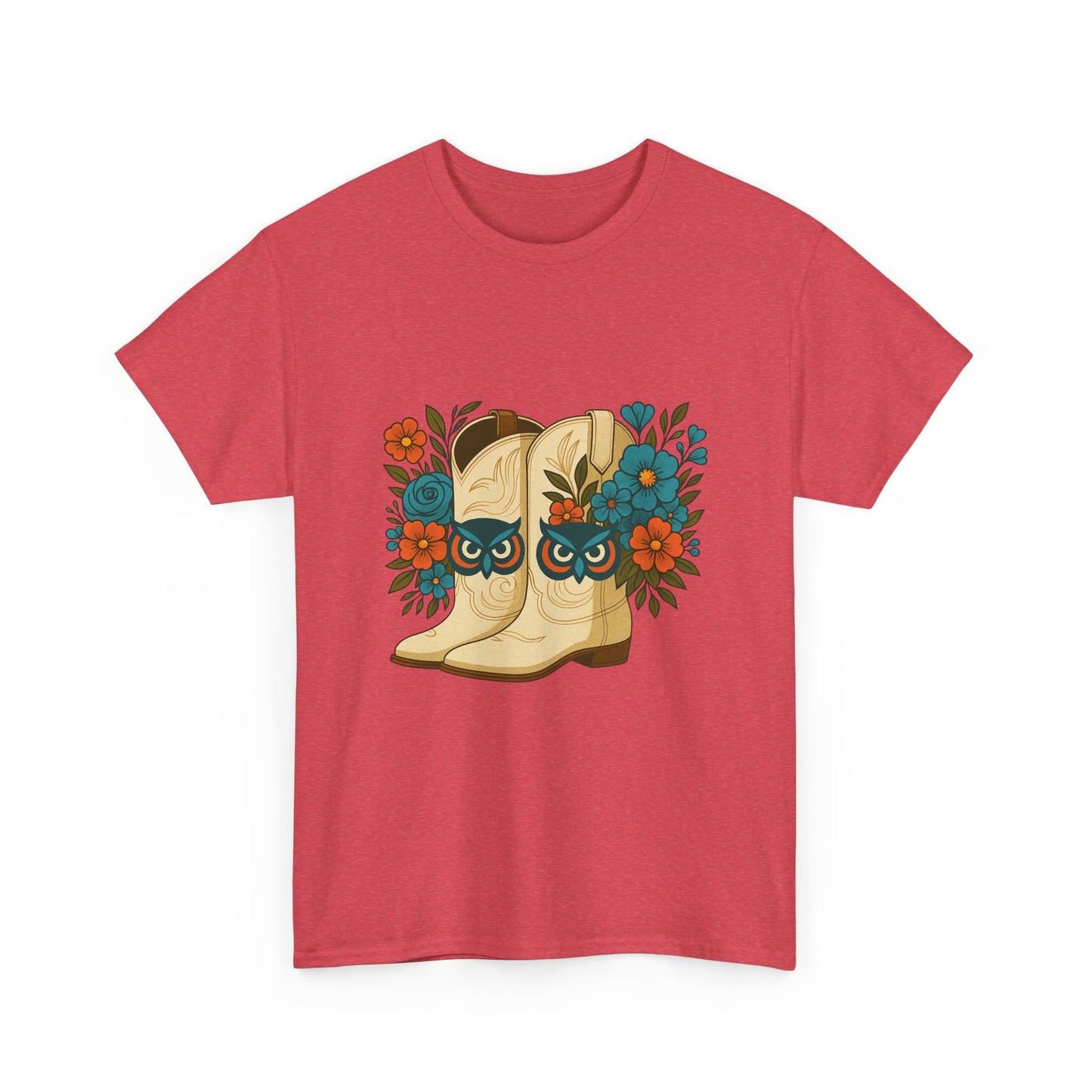 Floral Cowboy Boots Tee, Perfect for Country Music Lovers, Western Style Gift, Casual Outfit, Boho Fashion, Farmhouse Decor