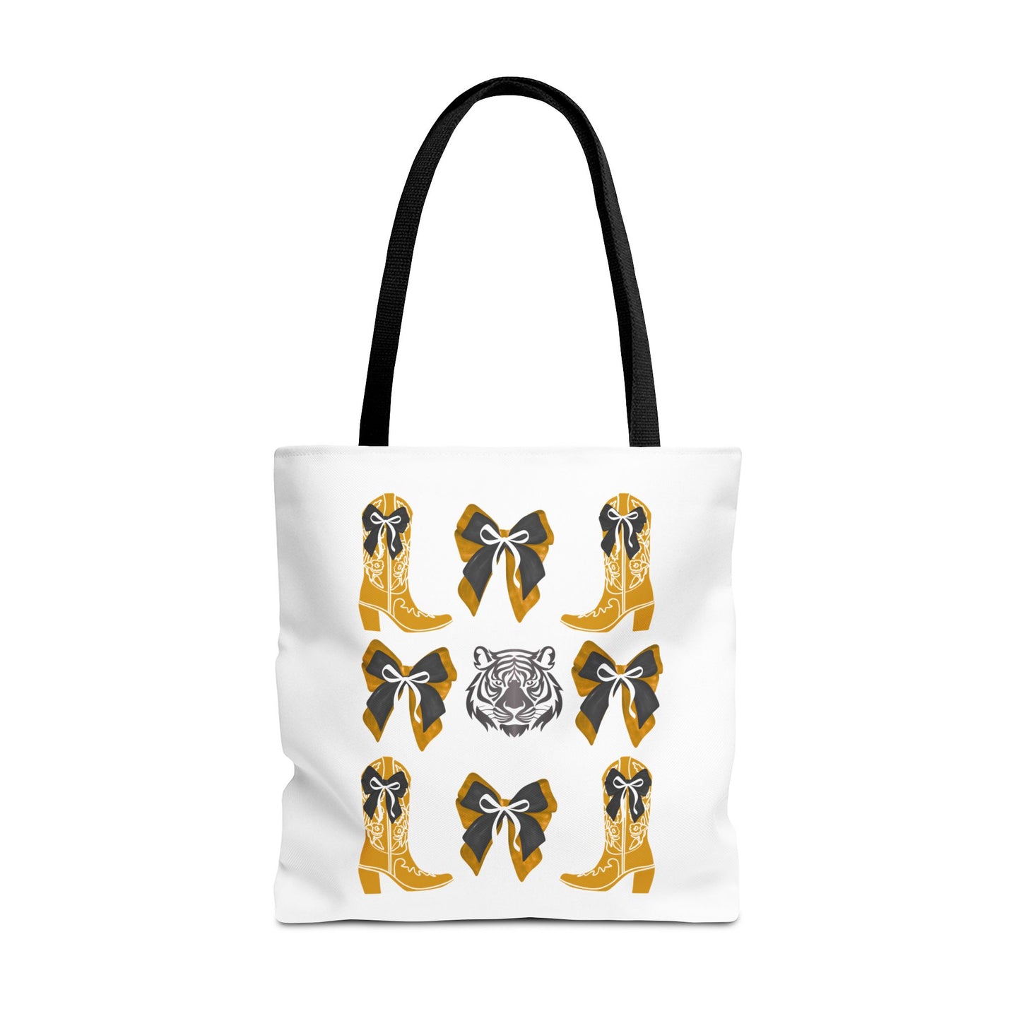 Mizzou tigers tote bag, missouri game day, Stylish Tote Bag with Boots and Tiger Design, missouri fan gift, missouri tigers alumni, graduation gift, mo tigers