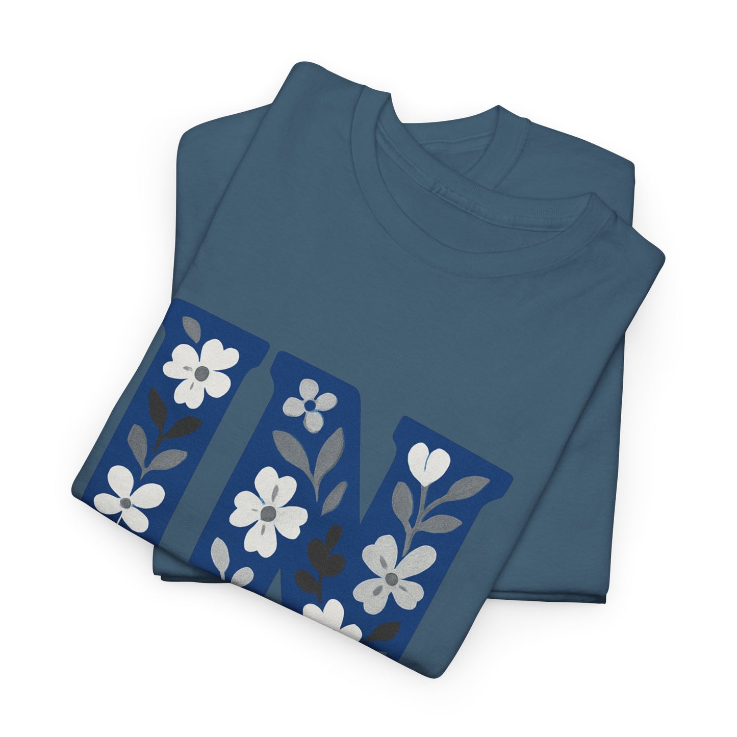 Floral Colts Tee | Unisex Heavy Cotton Tee for Sports Fans, Indiana Pride