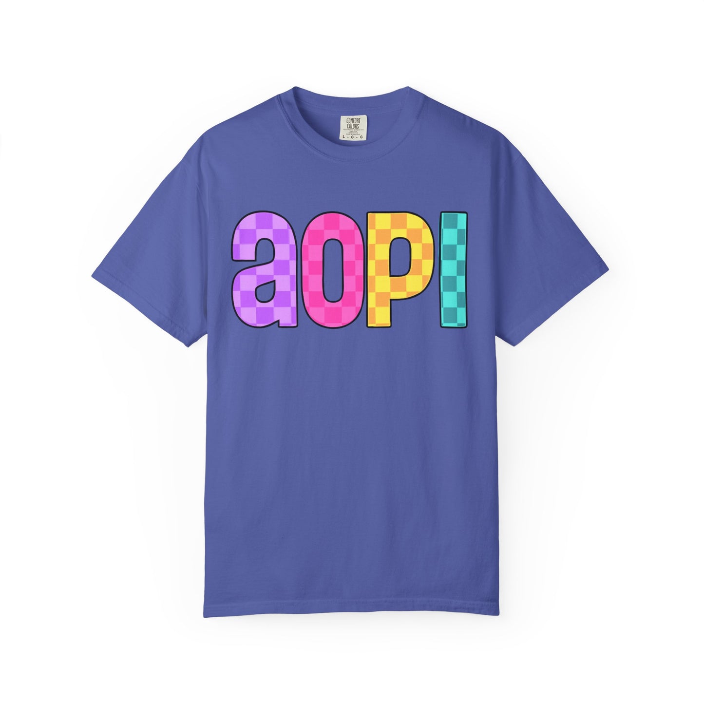 Colorful Graphic Tee - Trendy Unisex Garment-Dyed T-shirt for Casual Summer Wear and AOPI Spirit Gift