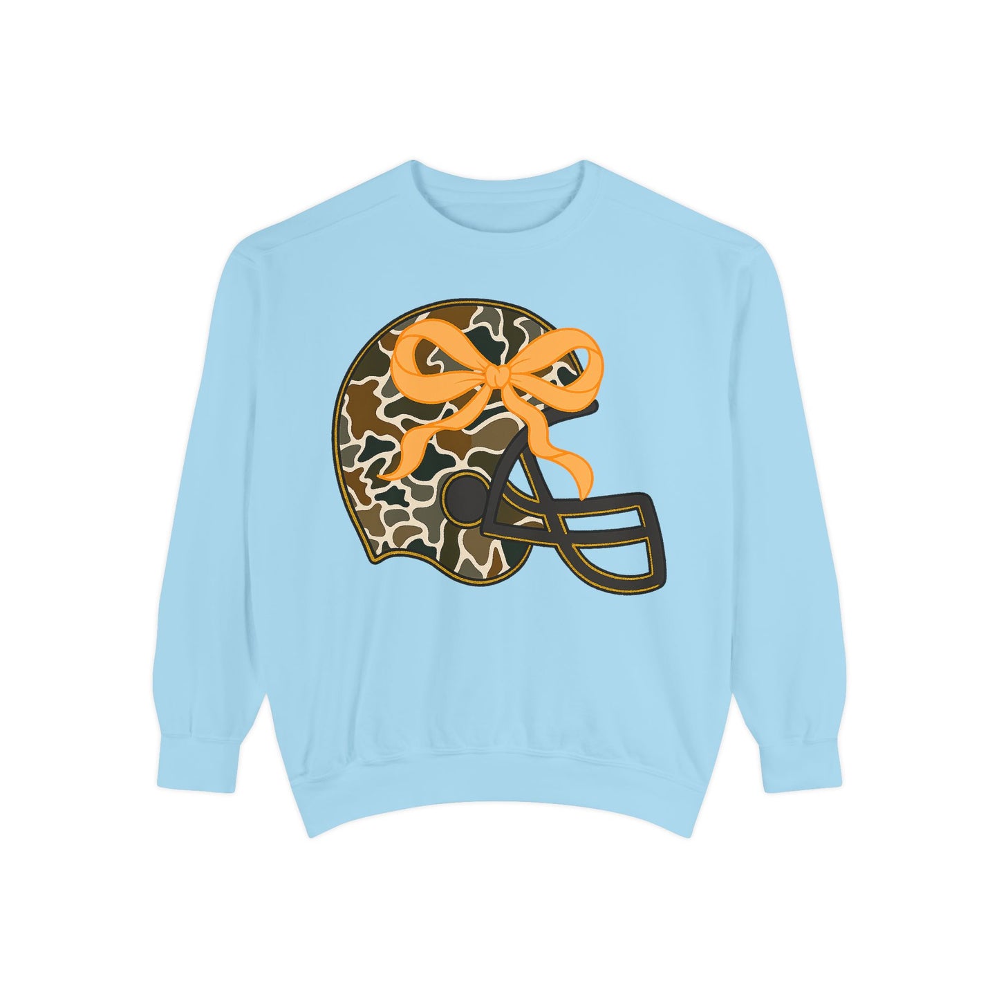 Comfort colors sweatshirt Camo Helmet Design, Casual Athletic Wear, Unisex Fall Fashion, Gift for Sports Fans