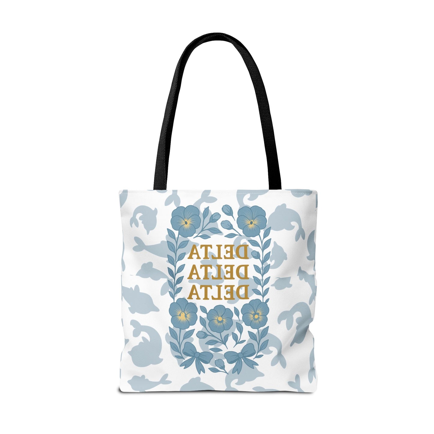 Delta Delta Delta Floral Tote Bag | Sorority Gift | Reusable Shopping Bag | Summer Accessory | Eco-Friendly Bag | Stylish Storage