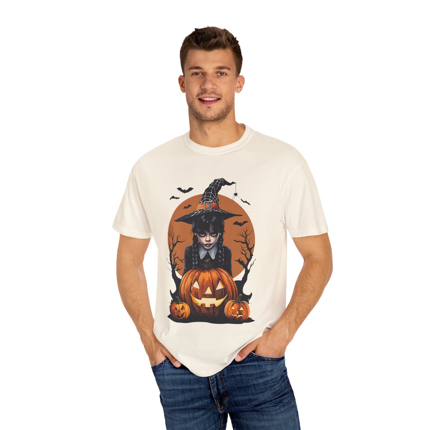 Halloween Witch Graphic Tee, Spooky Unisex T-Shirt, Pumpkin Halloween Costume, Fall Festive Apparel, Witchy Shirt for October