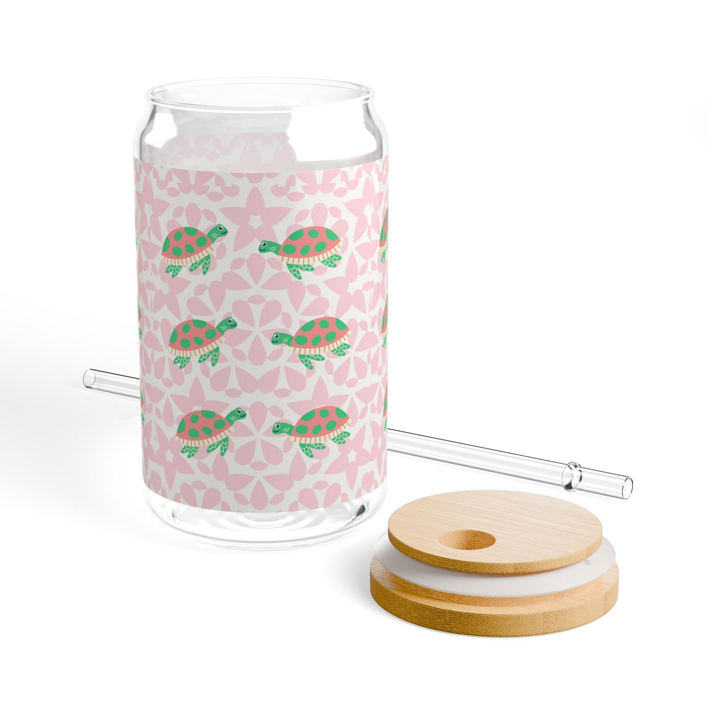 Delta Zeta Charming 16oz Sipper Glass with Eco-Friendly Bamboo Lid, Perfect for Smoothies, Juices, Parties, Summer Gatherings, Gifts