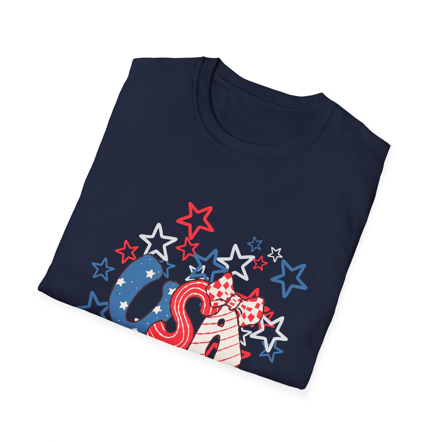 Patriotic Unisex T-Shirt for Independence Day, July 4th Celebration, Star-Patterned Tee, USA Graphic Top, Casual American Apparel