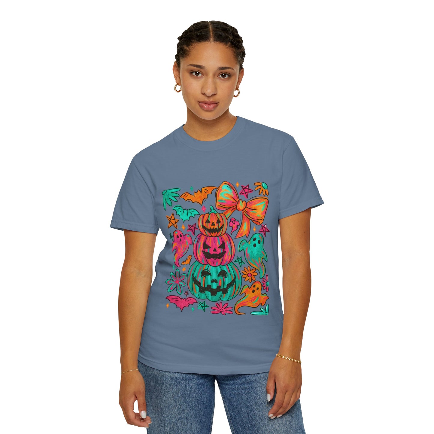 Whimsical Halloween T-Shirt, Perfect for Fall Celebrations, Ghosts & Pumpkins Design, Unisex Tee, Festive Apparel, Halloween Costume