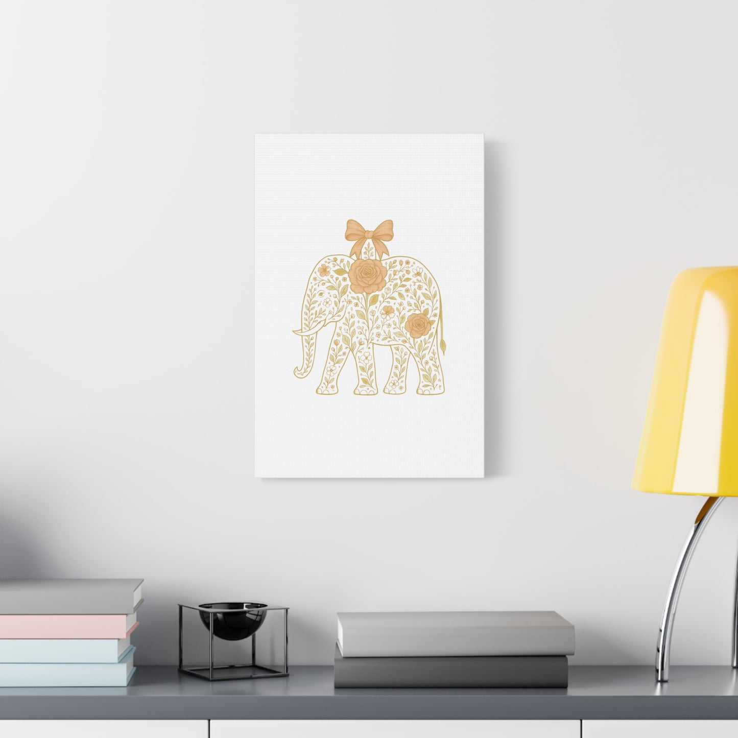 Coquette Elephant Bow Canvas Wall Art