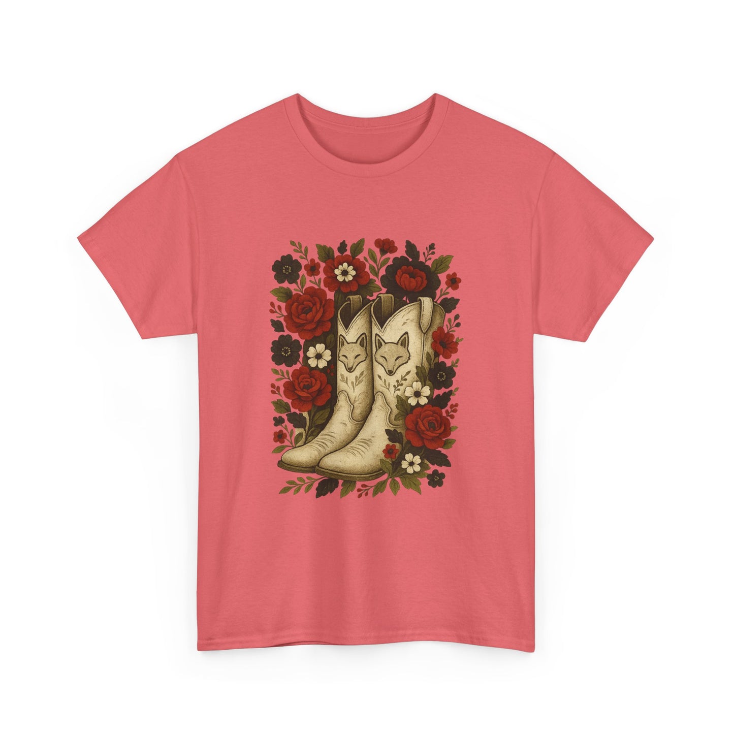AR State Red Wolves Vintage Floral Cowboy Boots Tee