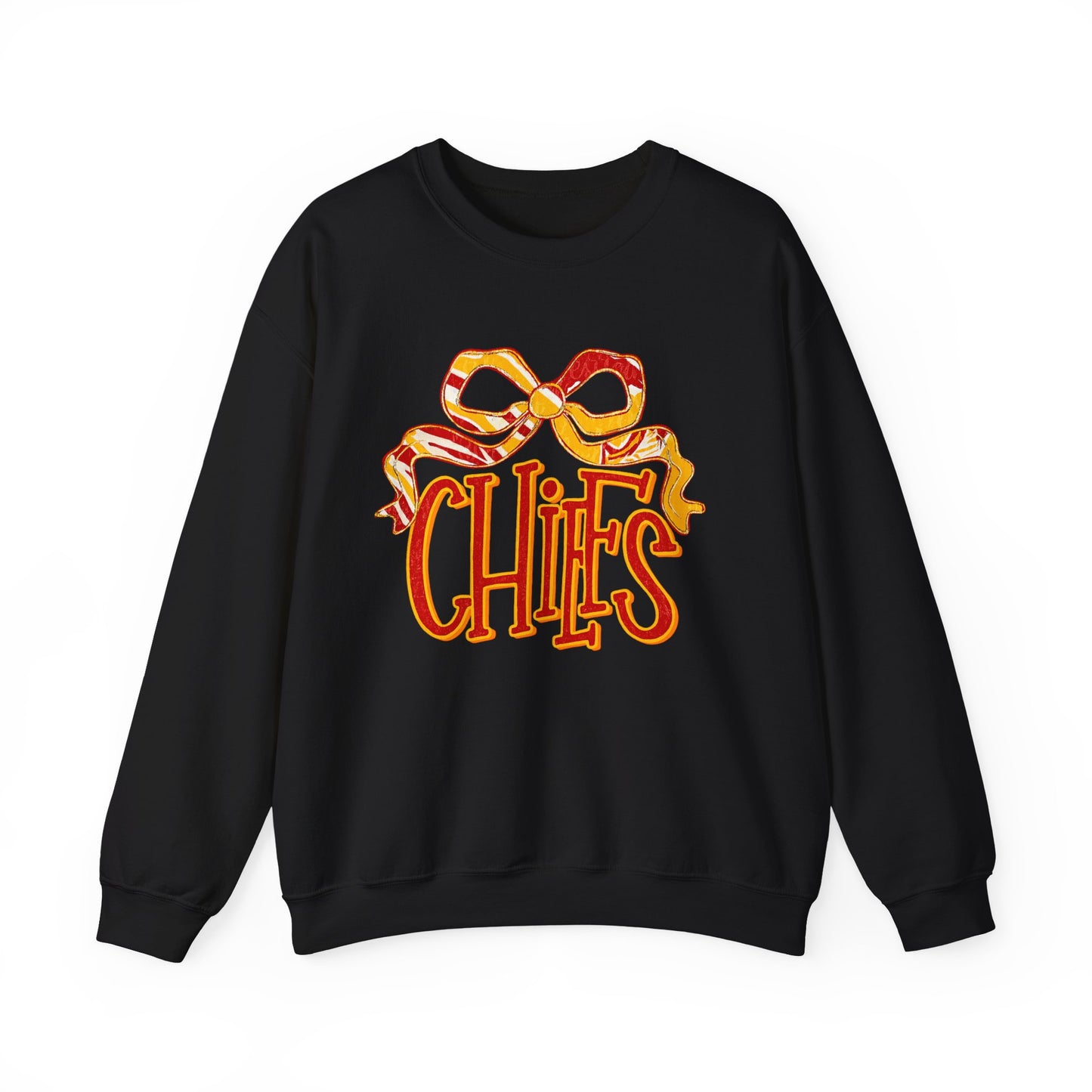 Chic Bow Design Unisex Sweatshirt, Cozy Fall Apparel, Holiday Gift, Casual Wear, Comfortable Style, Unique Sweatshirt